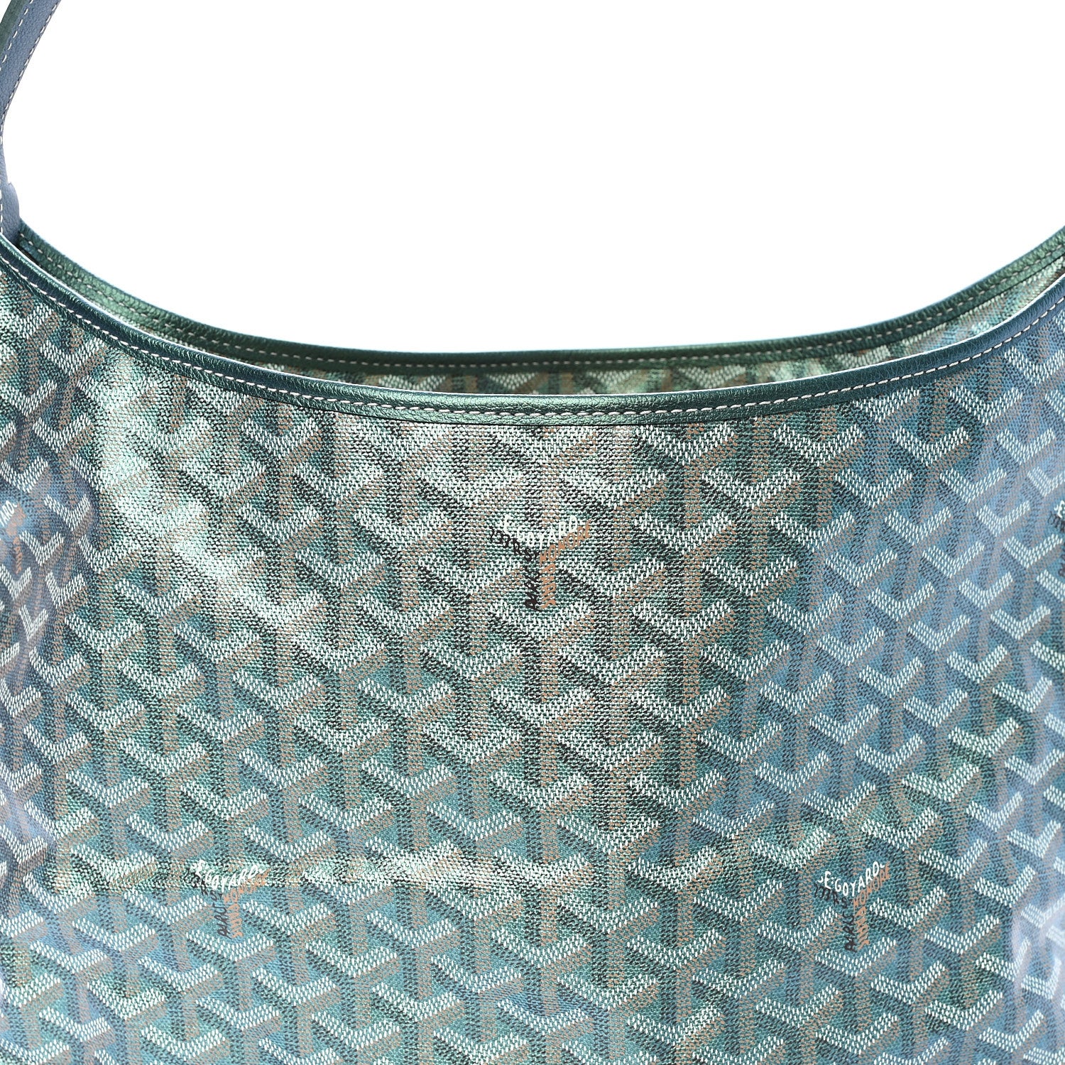 Goyard Iridescent Goyardine Boheme Hobo Pearly Green 9 of 11