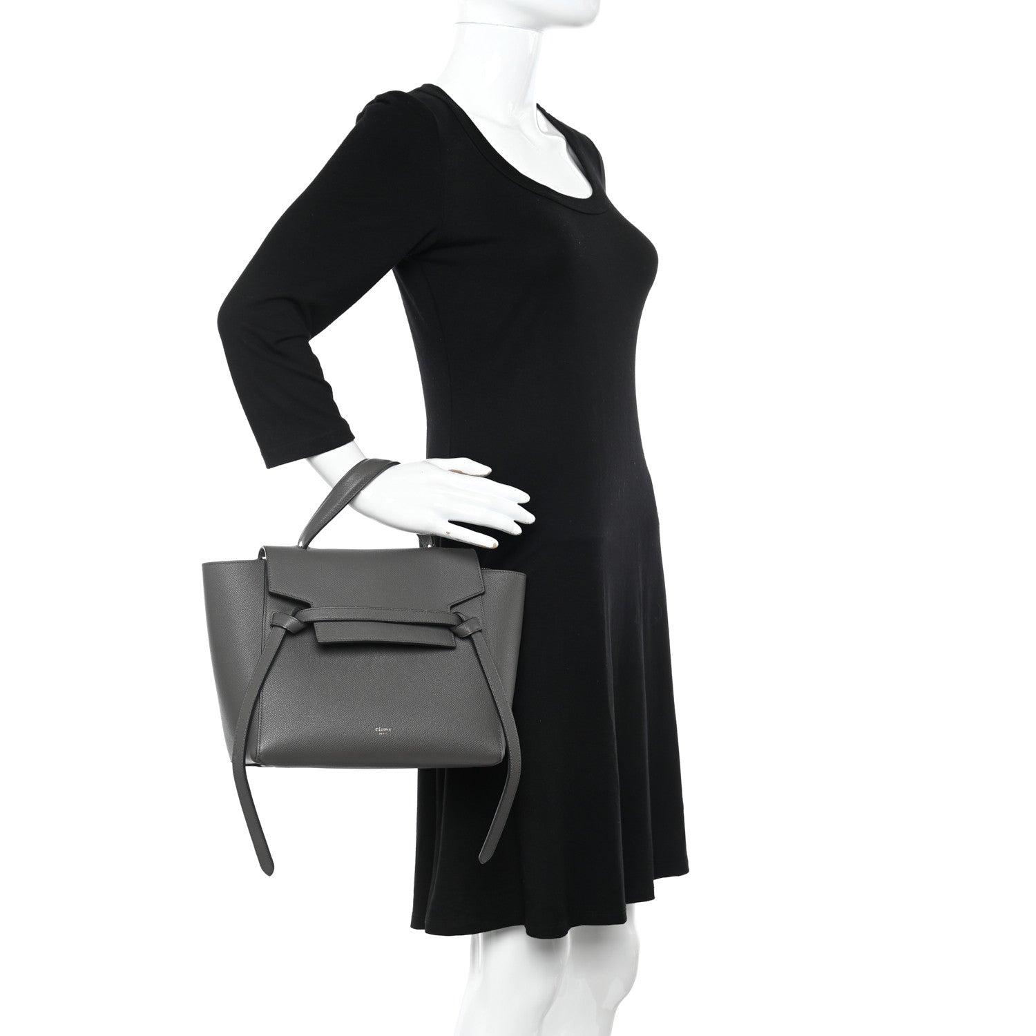 Celine Grained Calfskin Micro Belt Bag Grey 2 of 12