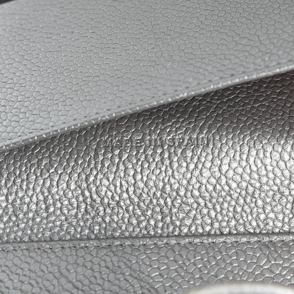 Chanel Metallic Caviar Quilted Compact Flap Wallet Silver 7 of 11