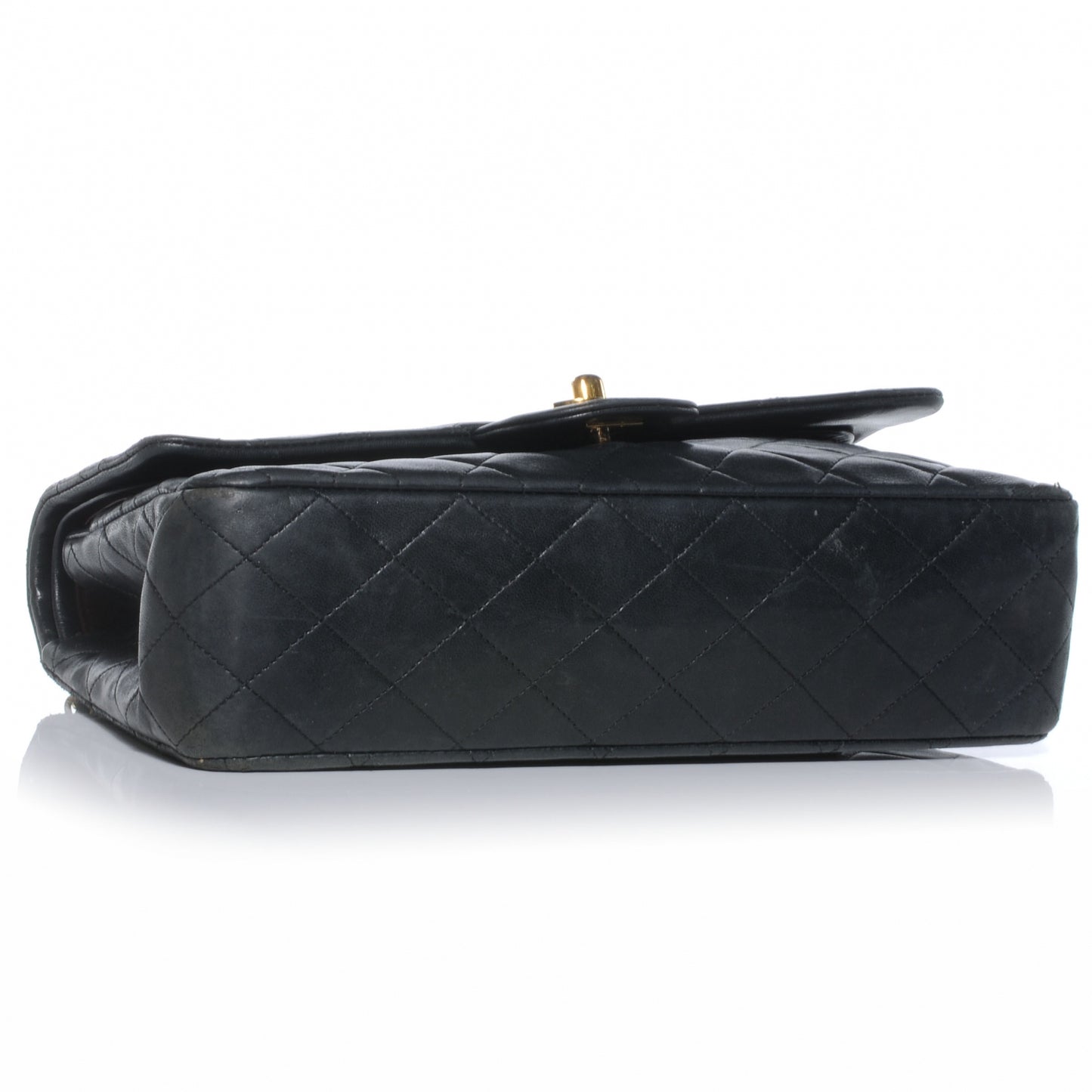 Lambskin Medium Double Flap Black