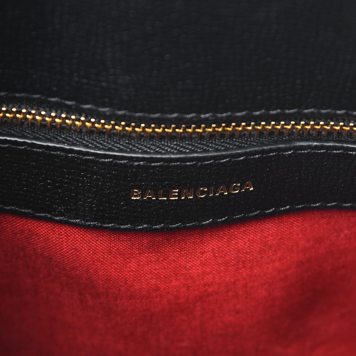 Signature Grained Calfskin Logo S Ville Top Handle Bag Black