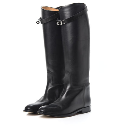 Hermes Box Kelly Jumping Boots 37.5 Black 2 of 9