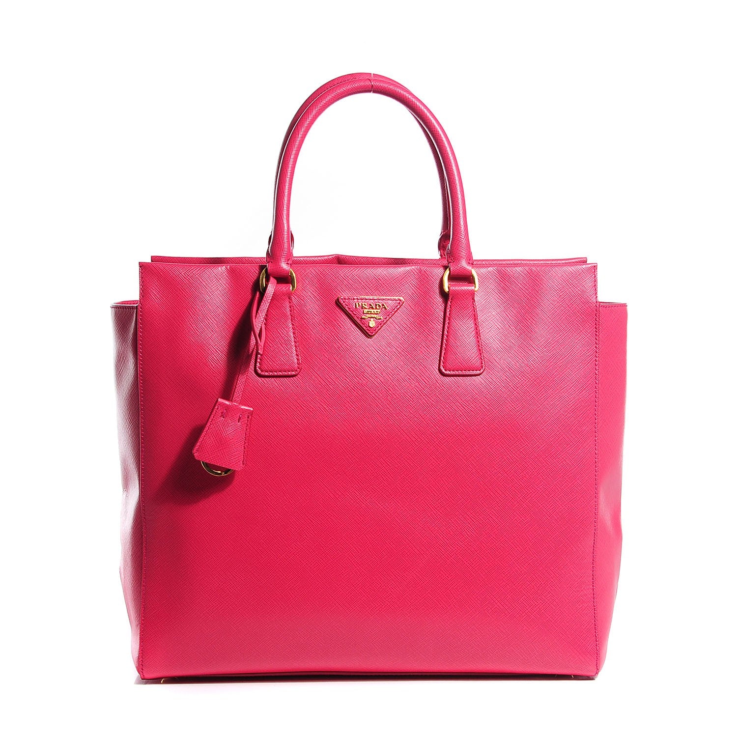 Prada Saffiano Lux Double Handle Shopping Tote Peonia 1 of 10