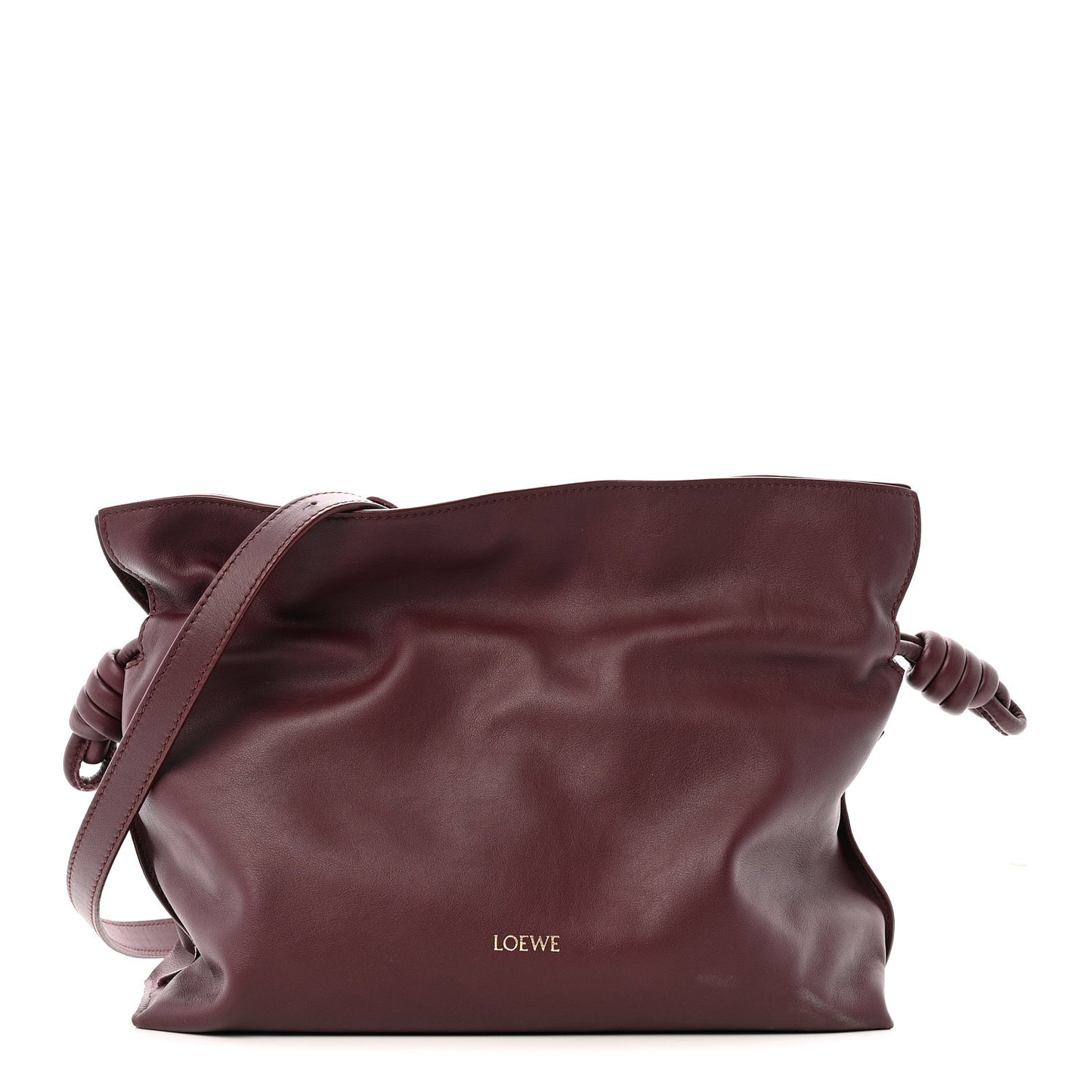 Nappa Medium Flamenco Knot Bag Dark Burgundy