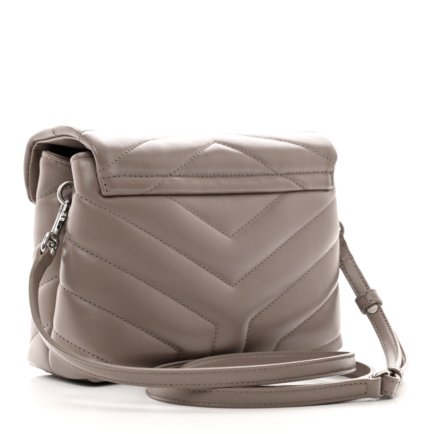 Saint Laurent Calfskin Y Quilted Monogram Toy Loulou Crossbody Bag Mink 3 of 12