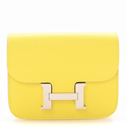 Hermes Evercolor Constance Slim Wallet Lime 1 of 8