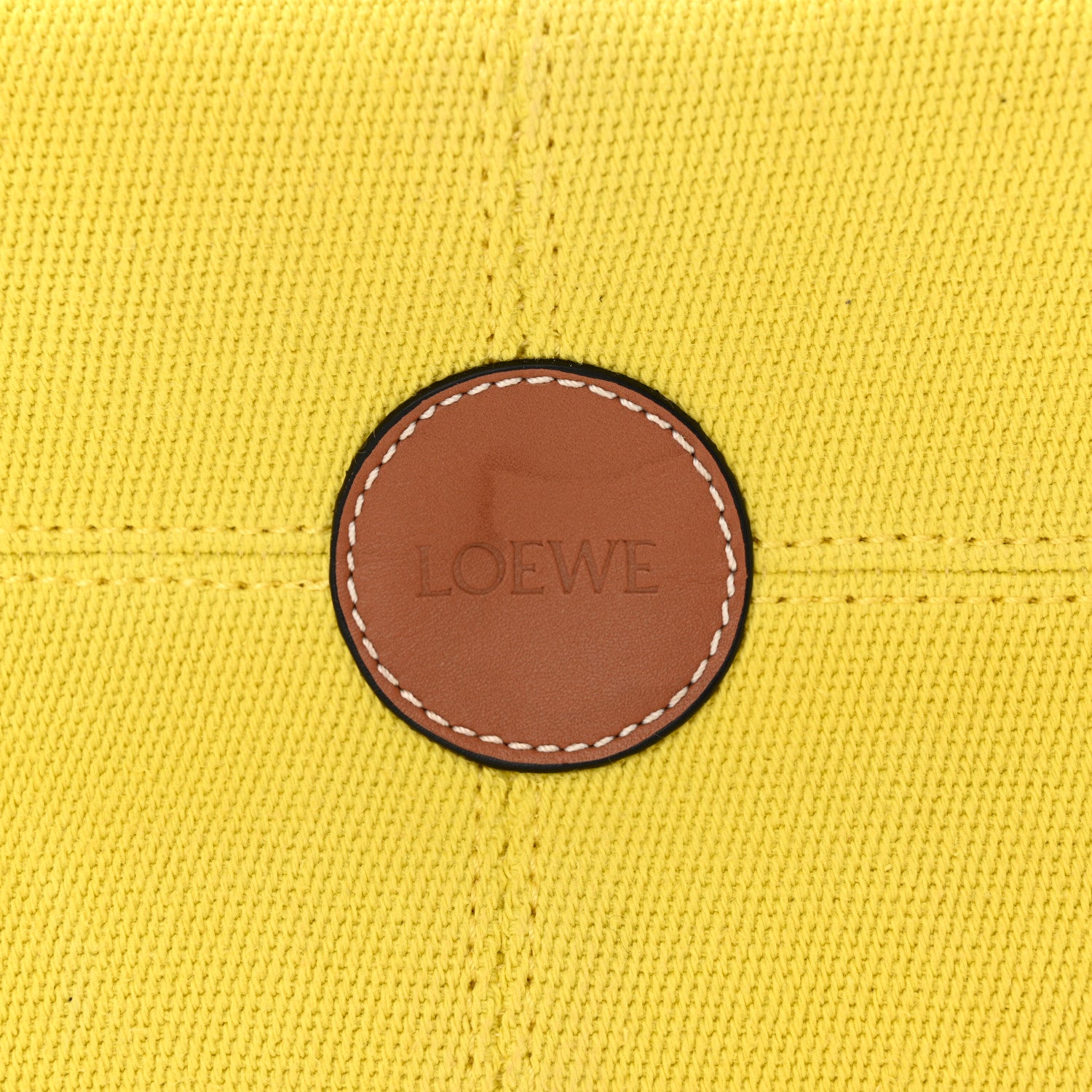 Loewe Canvas Calfskin Cushion Tote Yellow 11 of 13