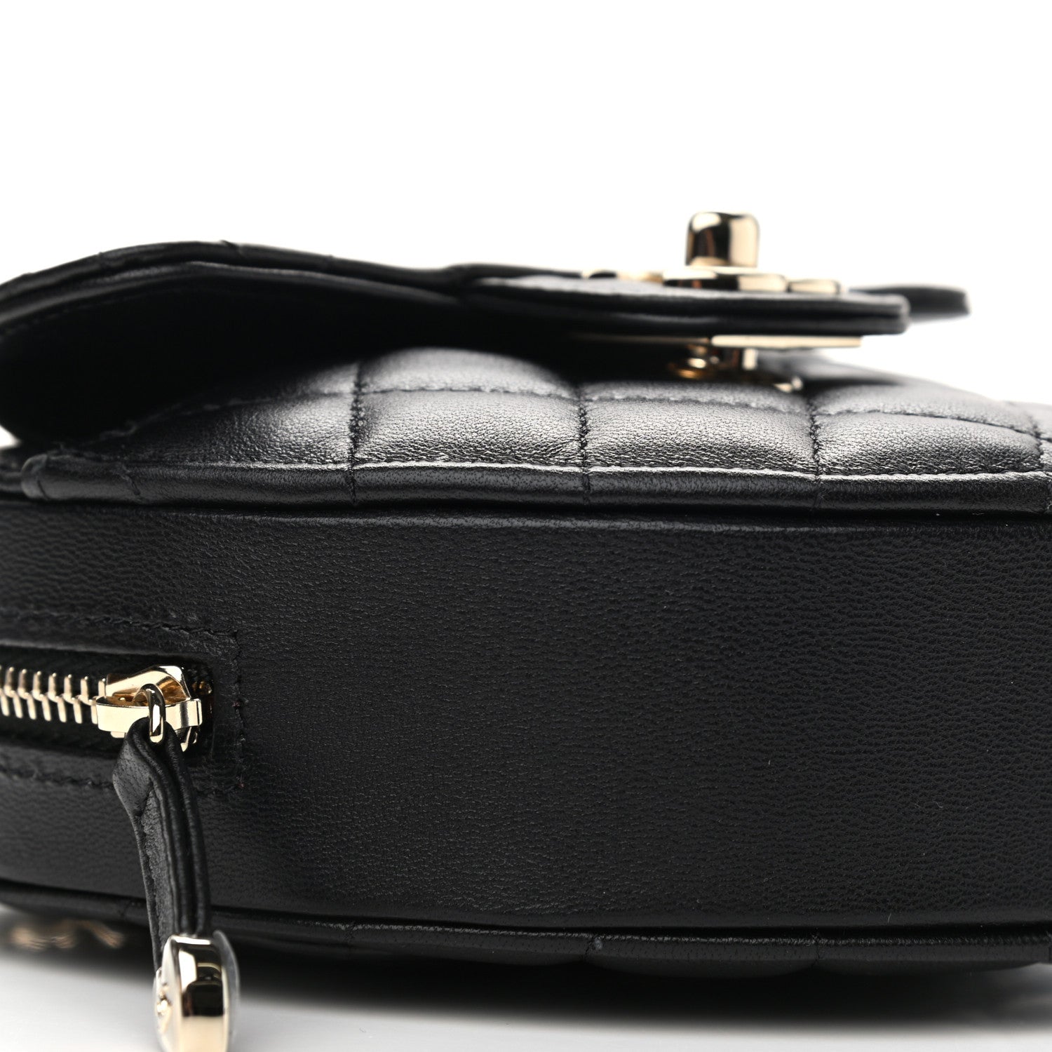 Chanel Lambskin Quilted CC In Love Heart Clutch With Chain Black 9 of 11