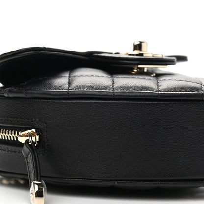 Chanel Lambskin Quilted CC In Love Heart Clutch With Chain Black 9 of 11