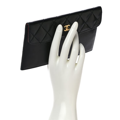 Chanel Calfskin Quilted CC Flap Clutch Black 2 of 14