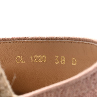 Christian Dior Canvas Embroidered Granville Ankle Tie Espadrille Wedges 38 Pink 8 of 8