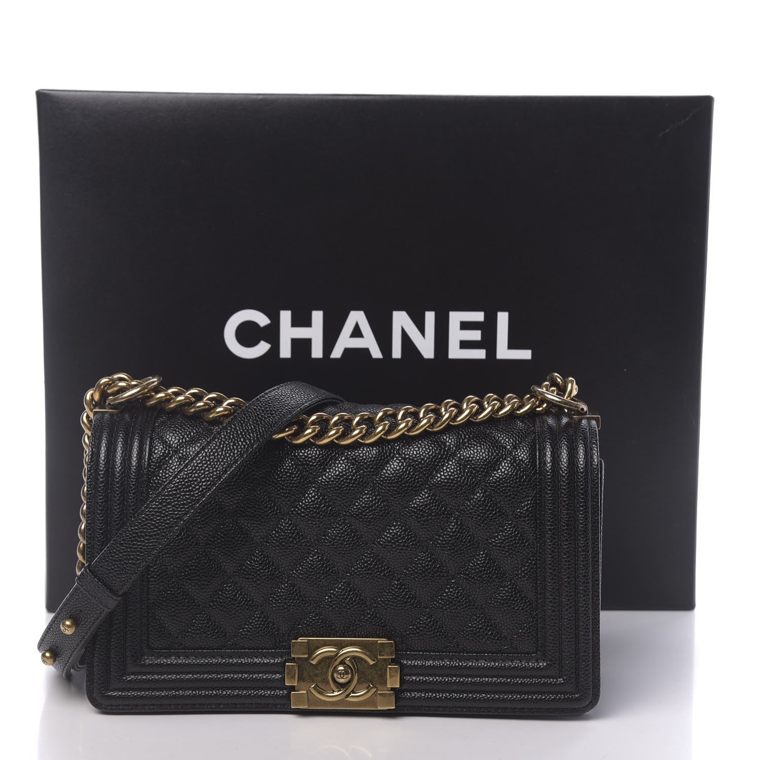 Chanel Caviar Quilted Medium Boy Flap Black 11 of 11