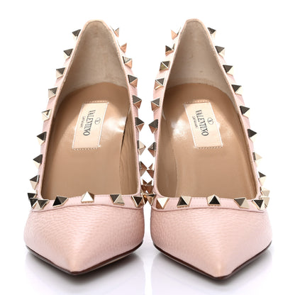 Valentino Garavani Pebbled Calfskin Rockstud 85mm Pumps 35.5 Rose Quartz 2 of 7