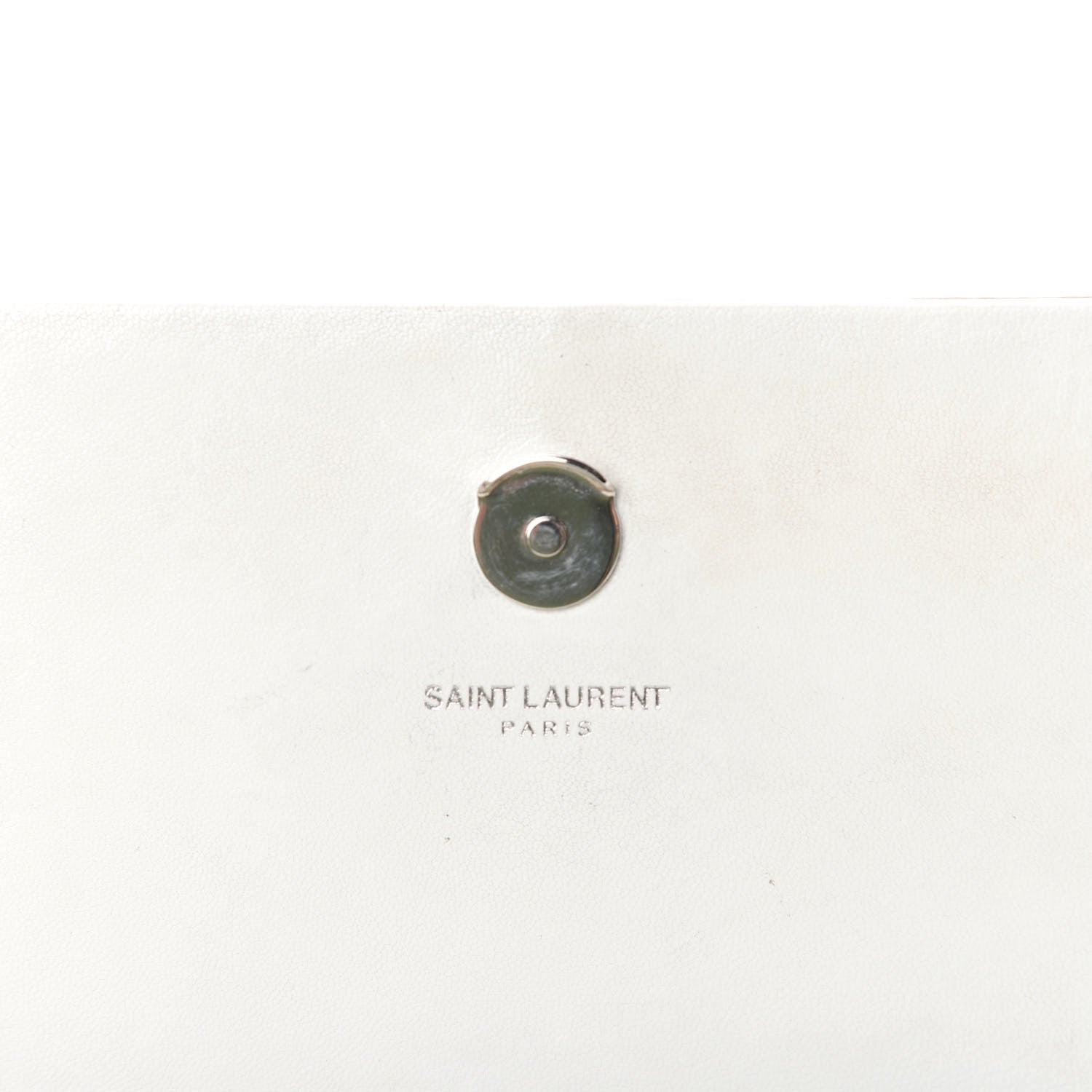 Saint Laurent Calfskin Crocodile Embossed Kate Monogram Tassel Chain Wallet Cremasoft 13 of 16