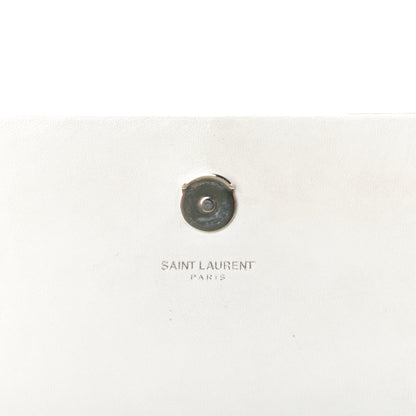Saint Laurent Calfskin Crocodile Embossed Kate Monogram Tassel Chain Wallet Cremasoft 13 of 16