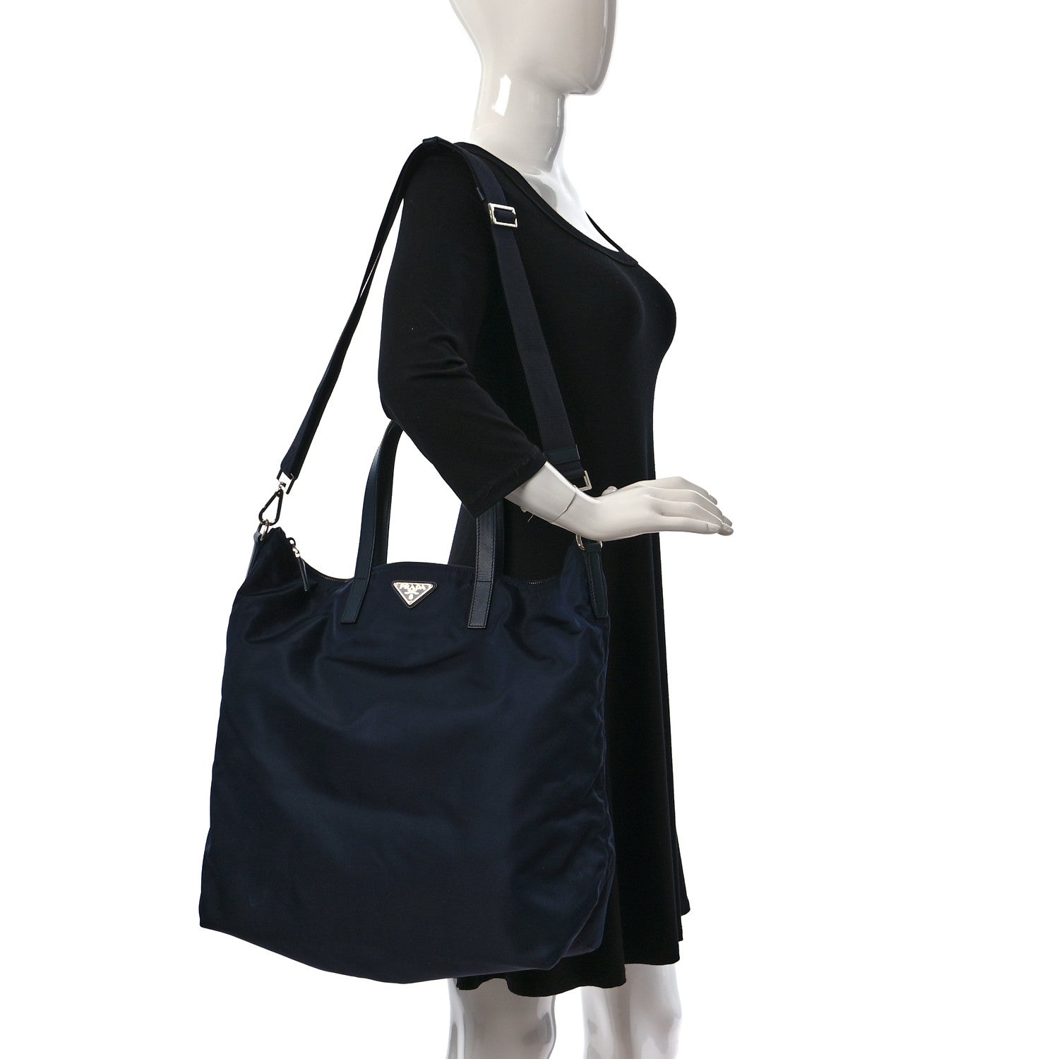 Prada Re-Nylon Saffiano Tote Baltico 2 of 9