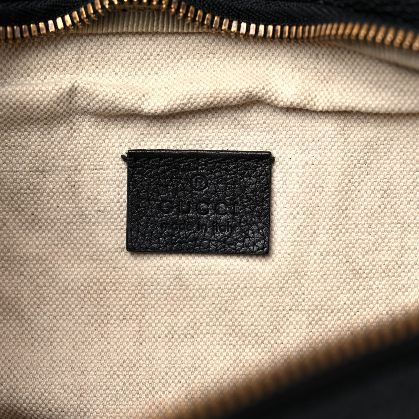 Grained Calfskin Logo Belt Bag Black