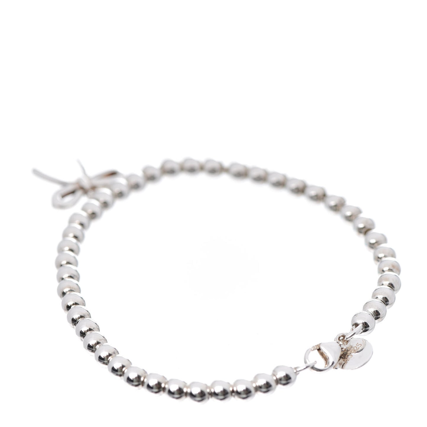 Sterling Silver 4mm Bow Bead Bracelet