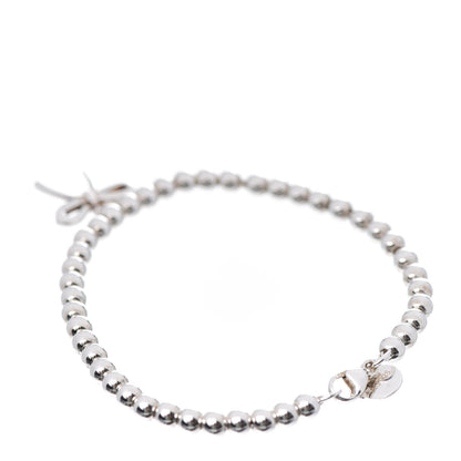 Tiffany Sterling Silver 4mm Bow Bead Bracelet 3 of 6