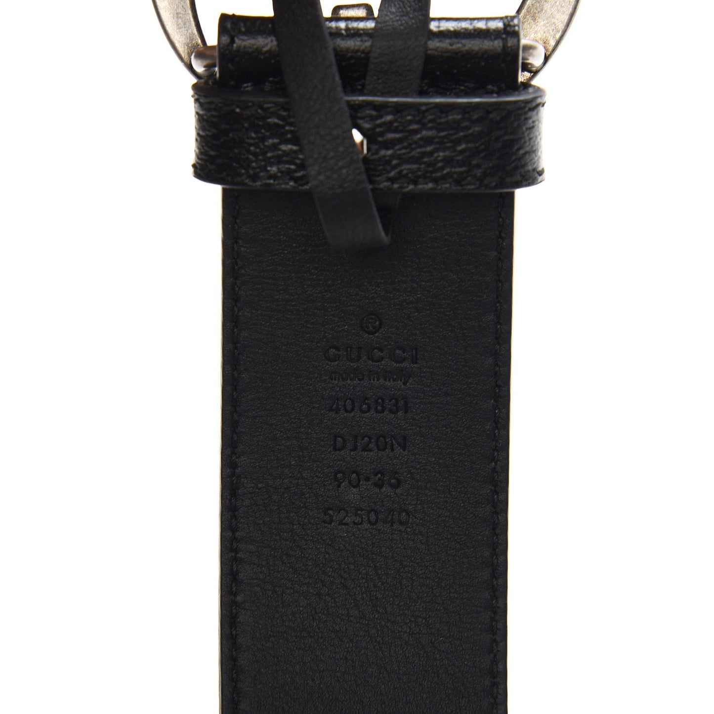 Textured Dollar Calfskin Nickel Double G 40mm Belt 90 36 Black