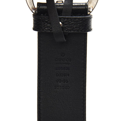 Gucci Textured Dollar Calfskin Nickel Double G 40mm Belt 90 36 Black 7 of 11