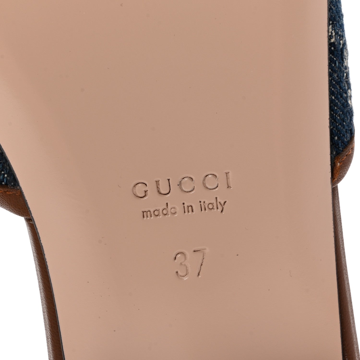Gucci New Denim GG Monogram Miro Soft Calfskin Jolie Slide Sandals 37 Blue Tea Cuir Epilog 7 of 10
