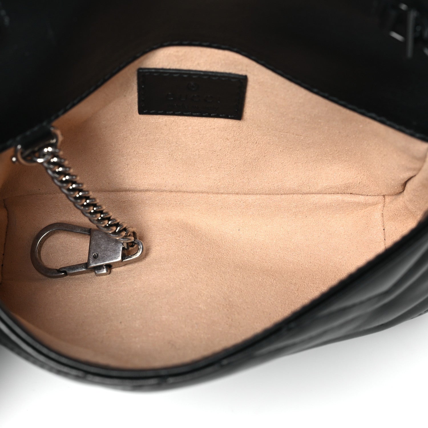 Gucci Calfskin Matelasse Monochrome GG Marmont Chain Belt Bag Black 5 of 10