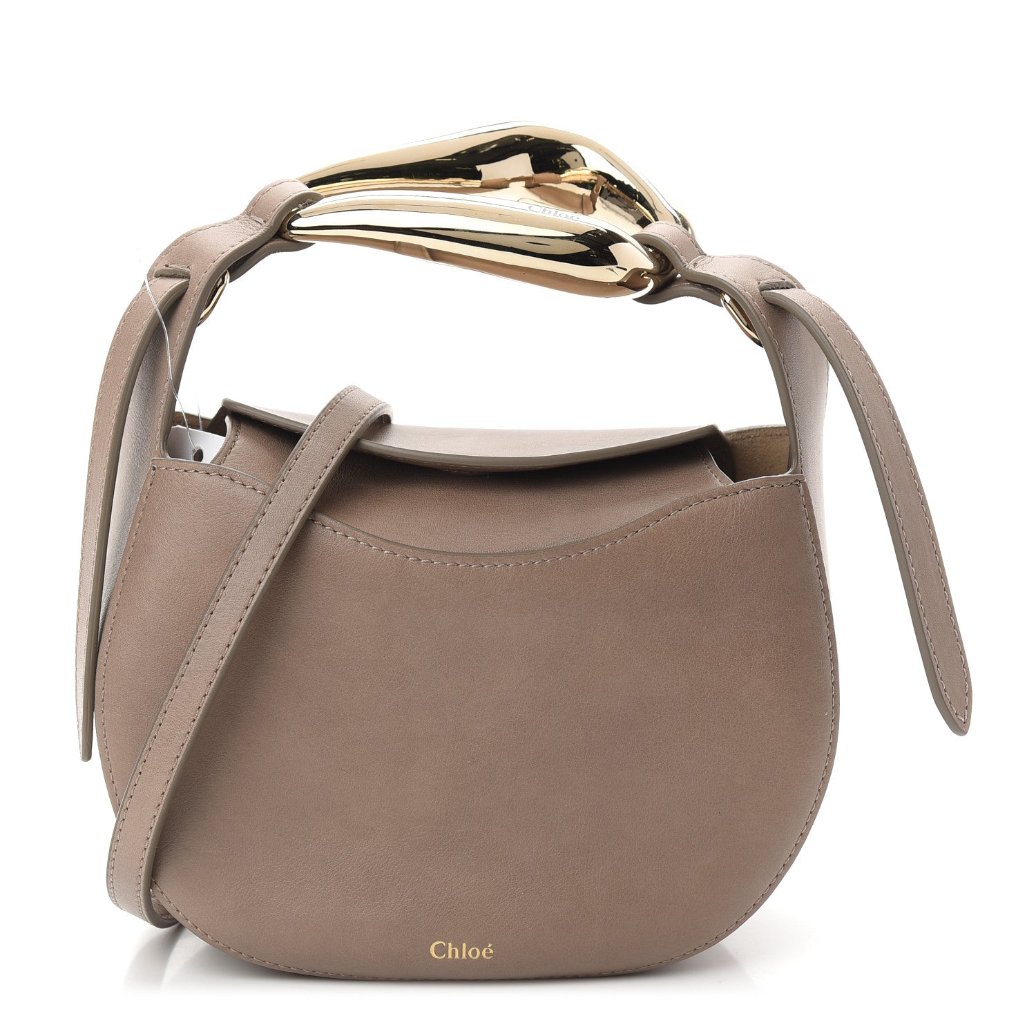 Chloe Small Grain Calfskin Kiss Bag Motty Grey 1 of 9