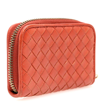 Bottega Veneta Nappa Intrecciato Zip Around Coin Purse Brique 3 of 7