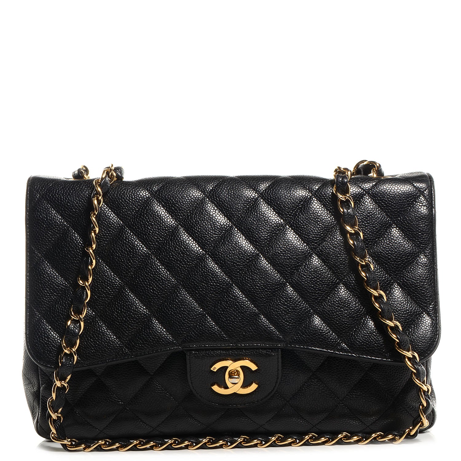 Chanel Caviar Jumbo Single Flap Black 1 of 8
