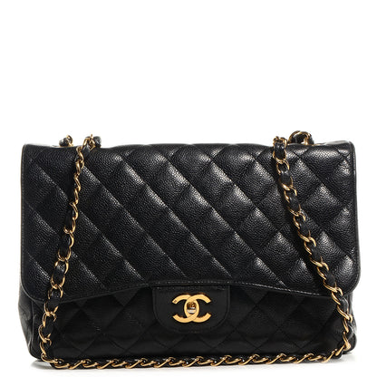 Chanel Caviar Jumbo Single Flap Black 1 of 8