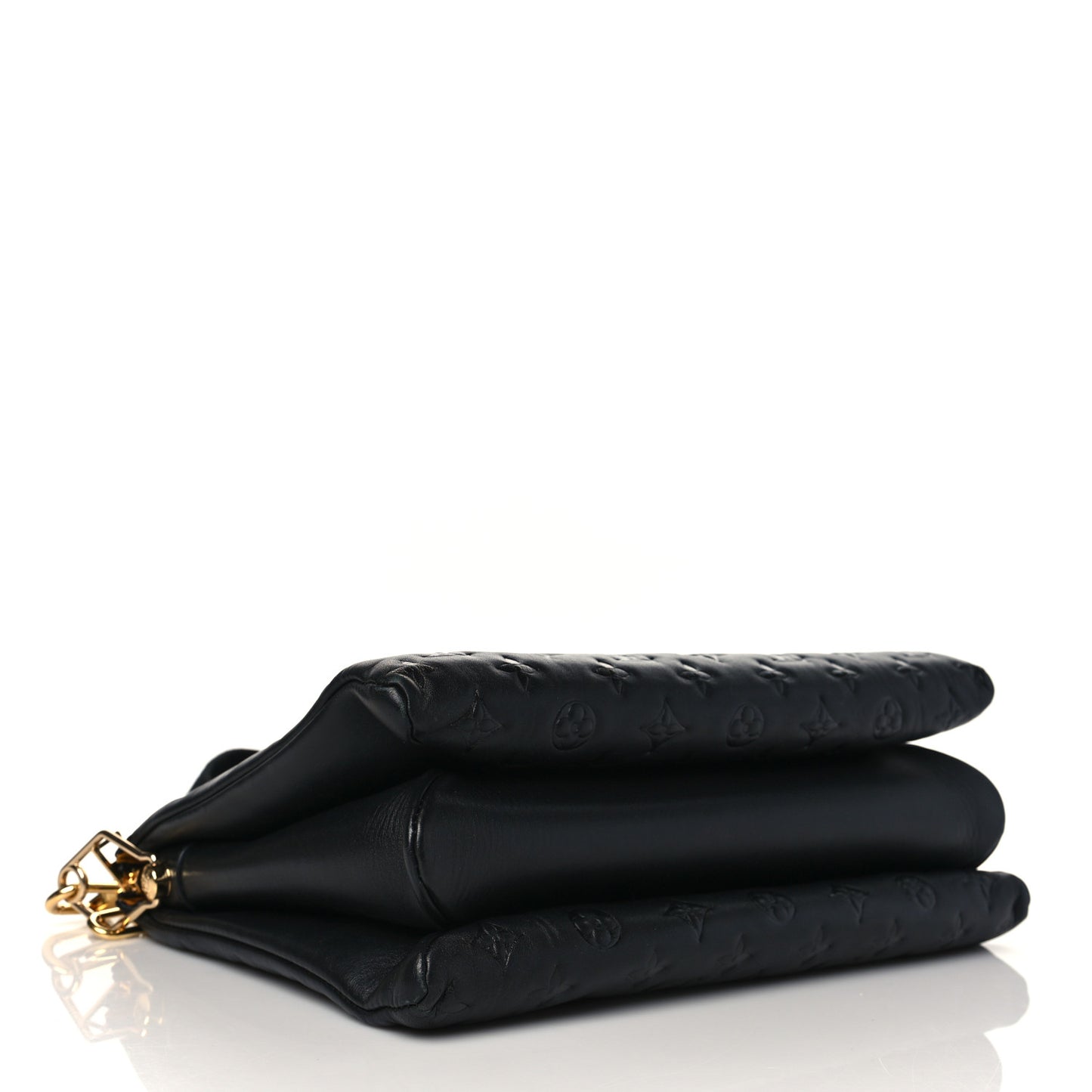 Lambskin Embossed Monogram Coussin MM Black