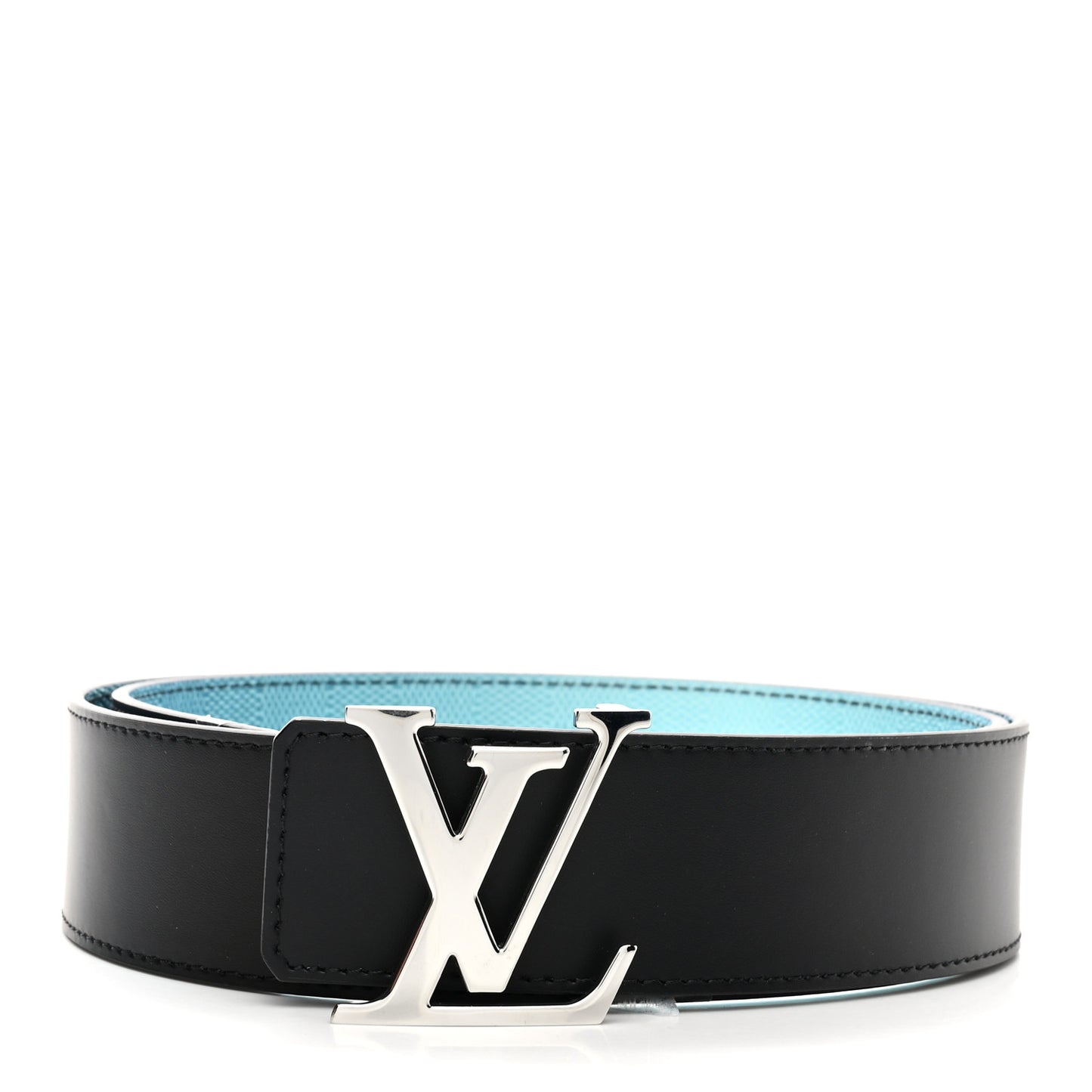 Damier Stripes 40MM LV Initiales Reversible Belt 85/34 Sky Blue
