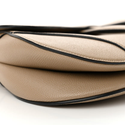 Christian Dior Grained Calfskin Saddle Bag With Strap Warm Taupe 9 of 13