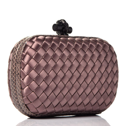 Bottega Veneta Satin Intreccio Impero Ayers Knot Clutch Pink 3 of 8