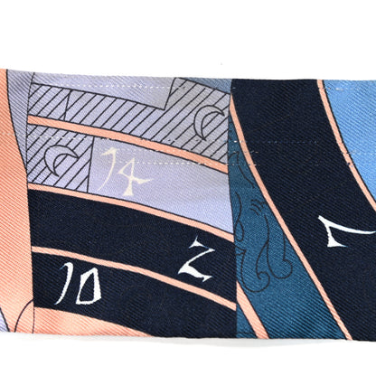Hermes Silk Astrologie Nouvelle Twilly Ultraviolet Bleu Corail 7 of 8