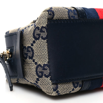 Gucci Monogram Web Small Cosmetic Case Navy 9 of 10