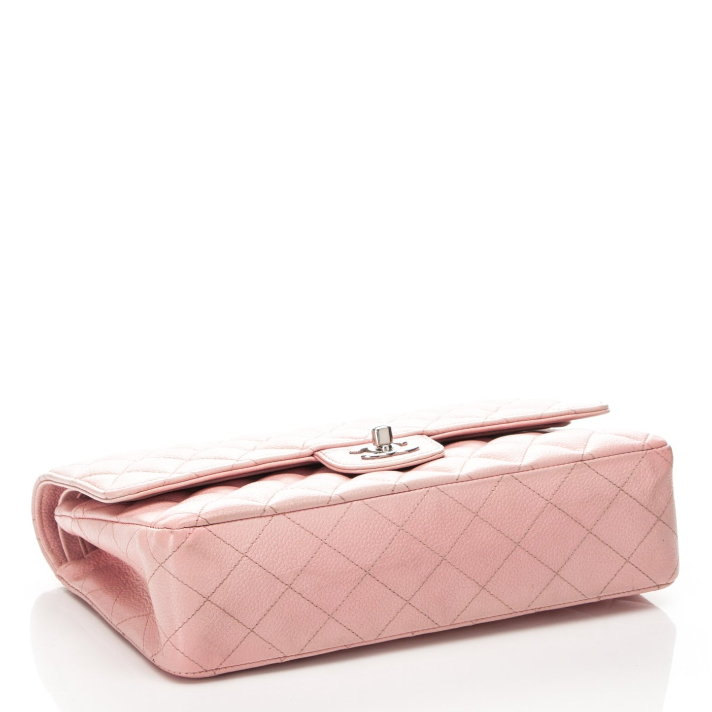 Caviar Quilted Medium Double Flap Pink