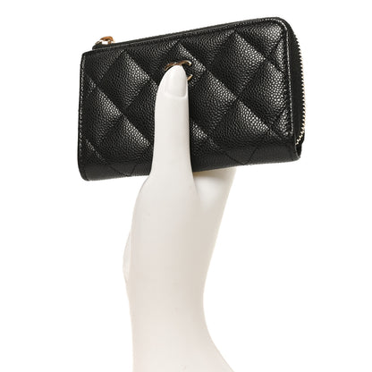 Chanel Caviar Quilted Zipped Key Holder Case Black 2 of 8