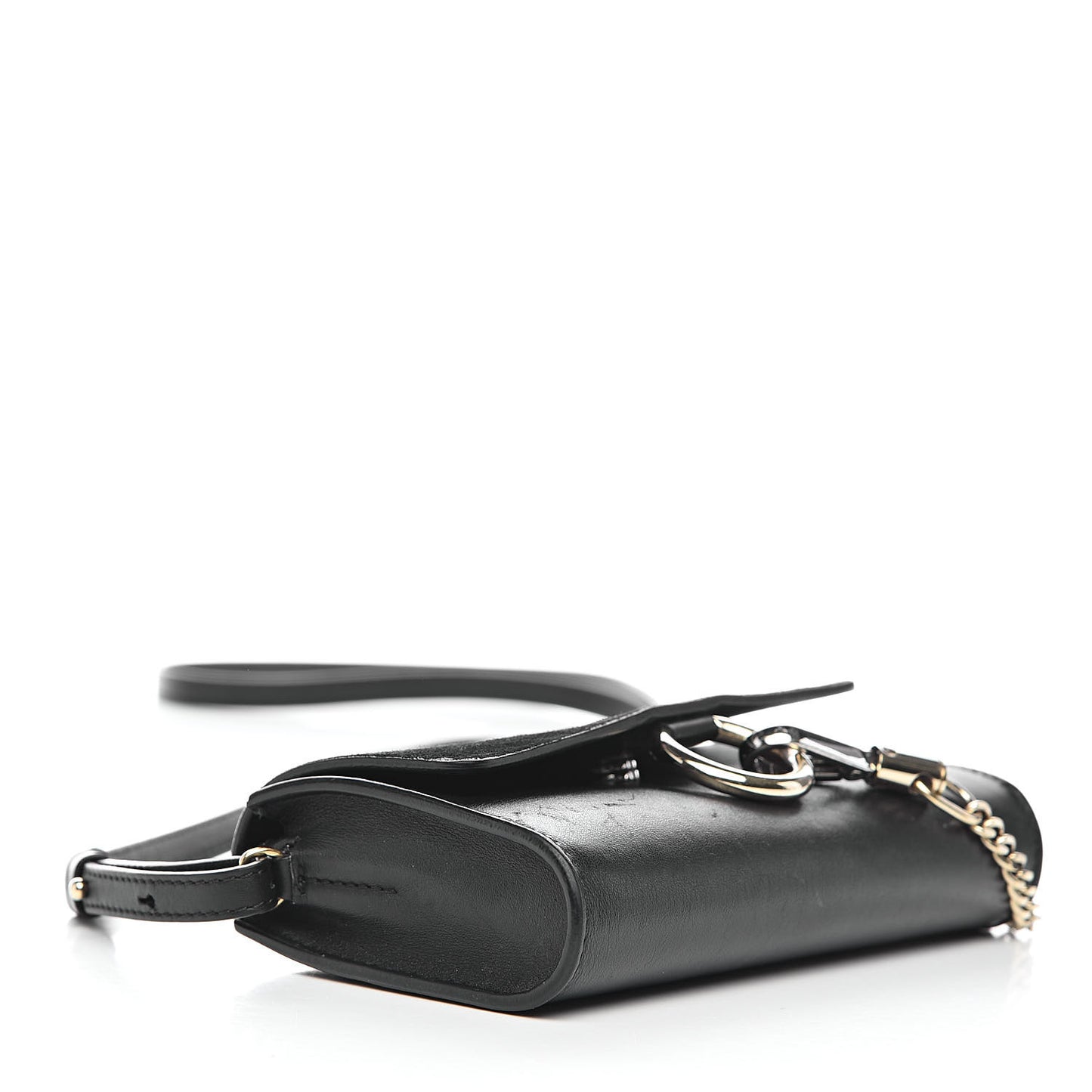 Suede Calfskin Mini Faye Shoulder Bag Black