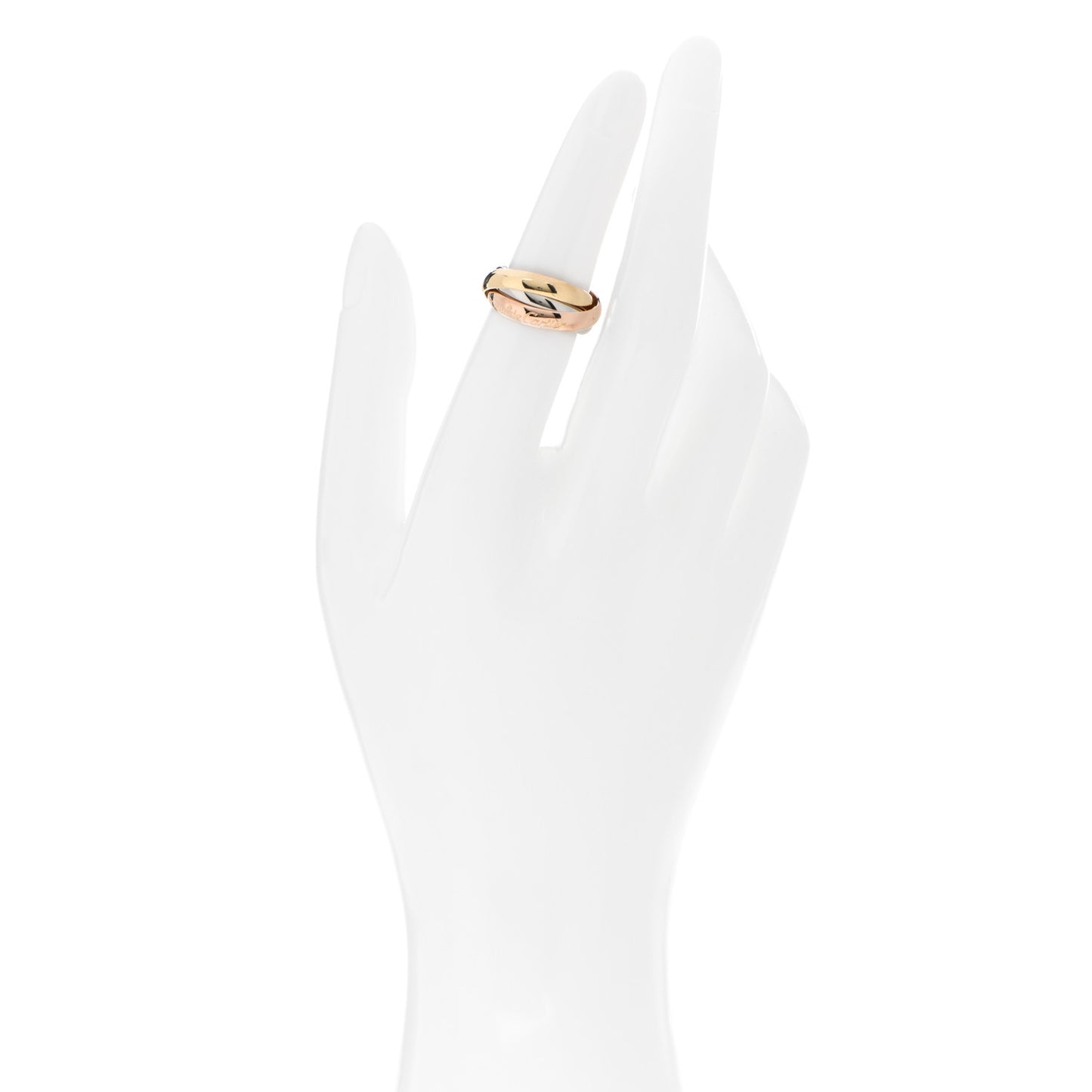 18K Pink Yellow White Gold Classic Les Must De Cartier Trinity Ring 49 4.75