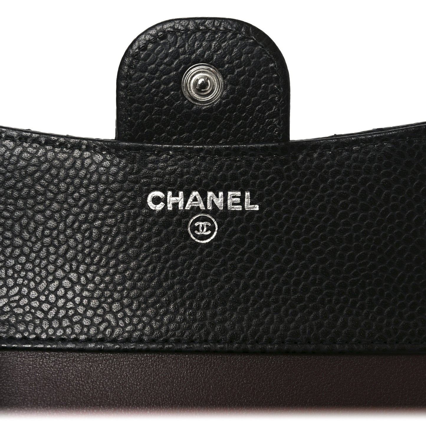 Caviar Quilted Compact Flap Wallet Black