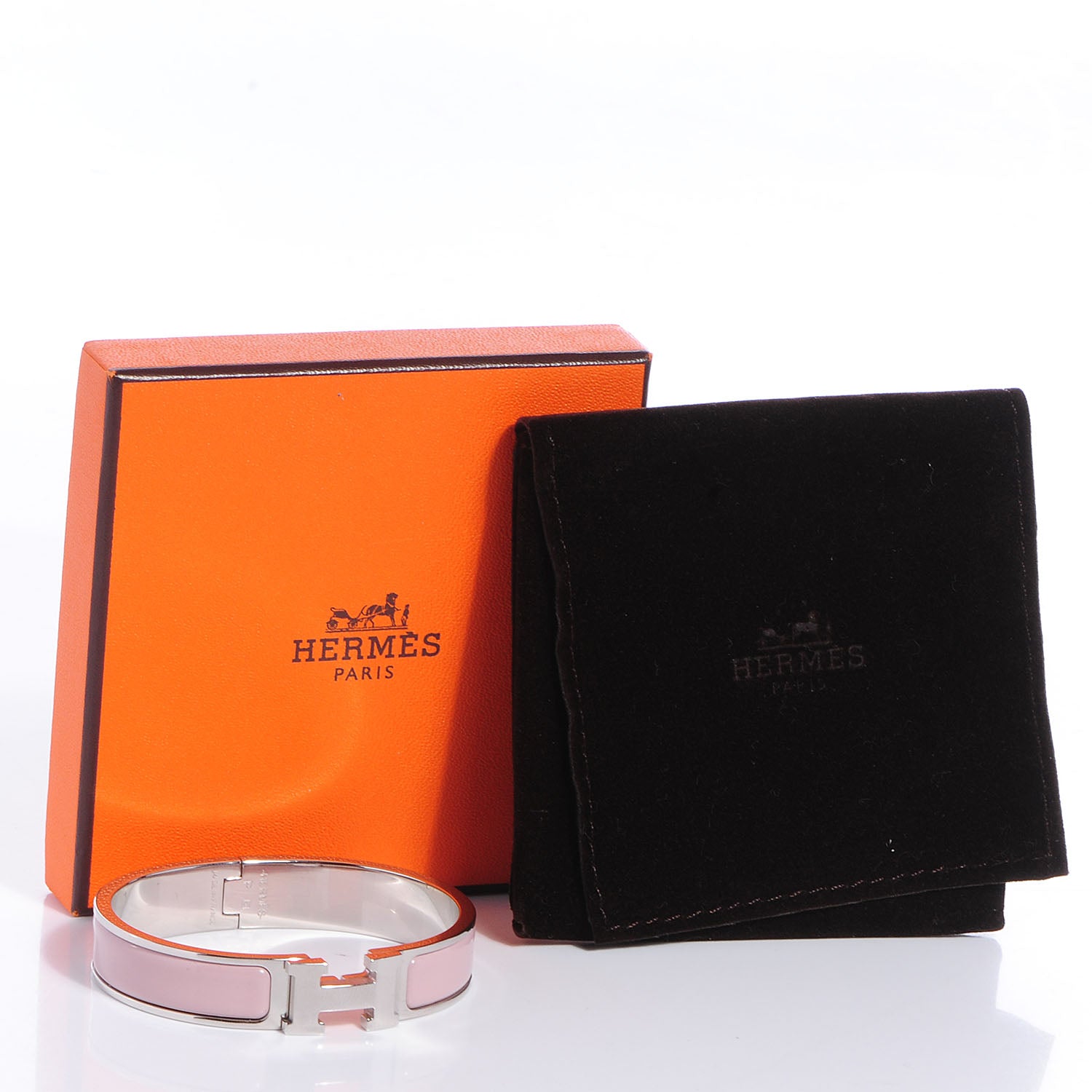 Hermes Narrow Enamel Clic Clac H Bracelet PM Rose Poudre 6 of 6