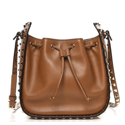 Valentino Garavani Vitello Rockstud Bucket Bag Bright Cognac 1 of 7
