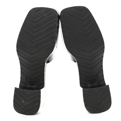 Gucci Rubber Gucci Logo Womens Platform 20/60mm Slide Sandals 37 Black 5 of 9