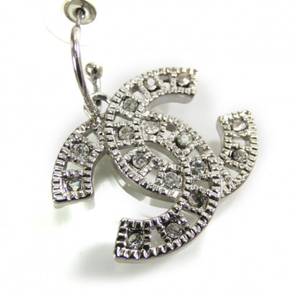Chanel Crystal CC Logo Earrings Silver 3 of 3