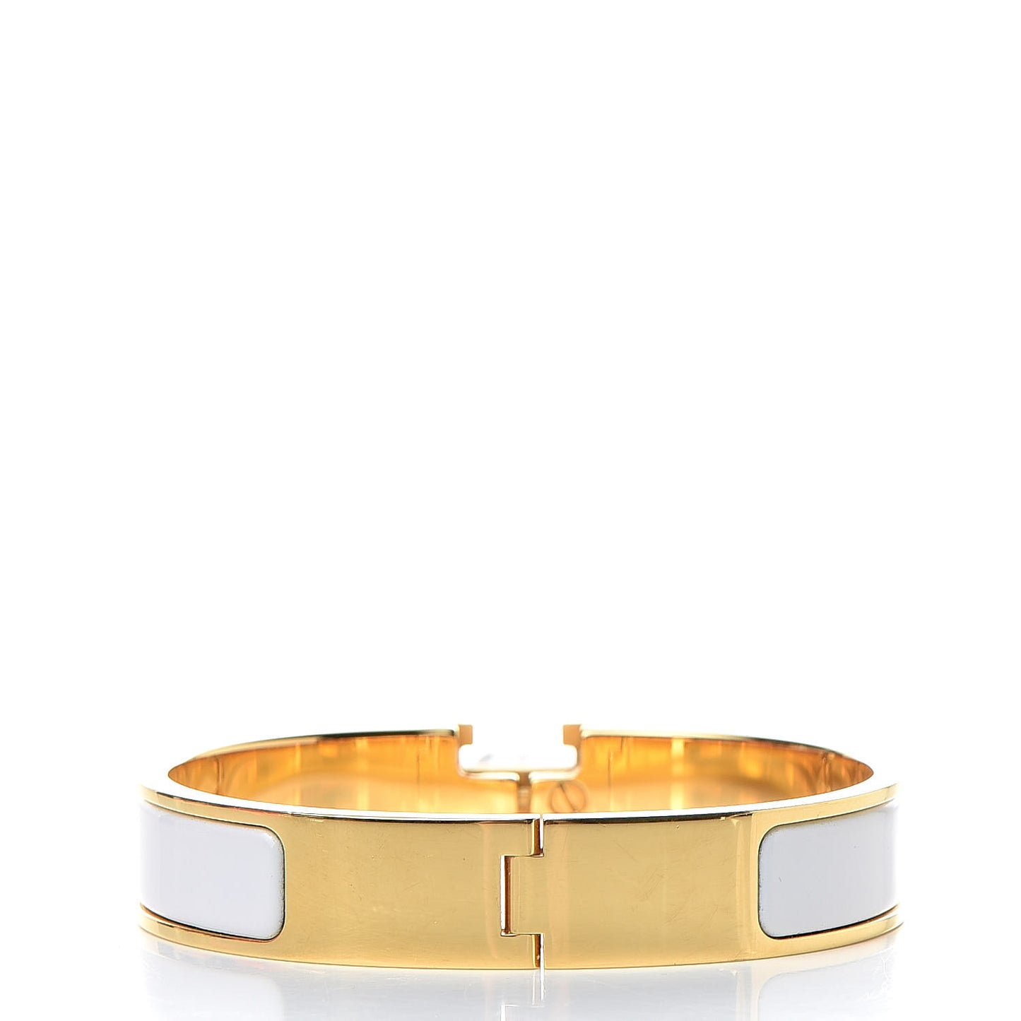 Enamel Narrow Clic Clac H Bracelet PM White