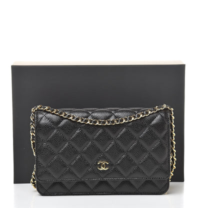 Chanel Caviar Quilted Wallet On Chain WOC Black 12 of 12