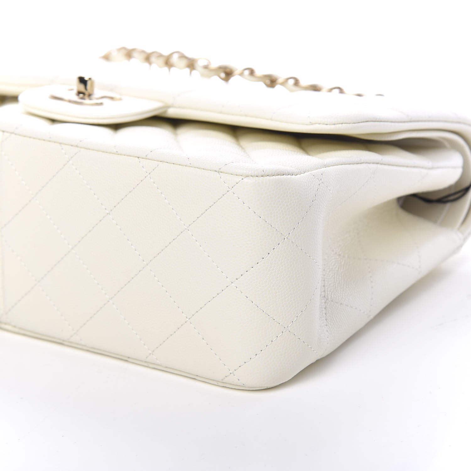 Chanel Caviar Quilted Jumbo Double Flap White 9 of 9