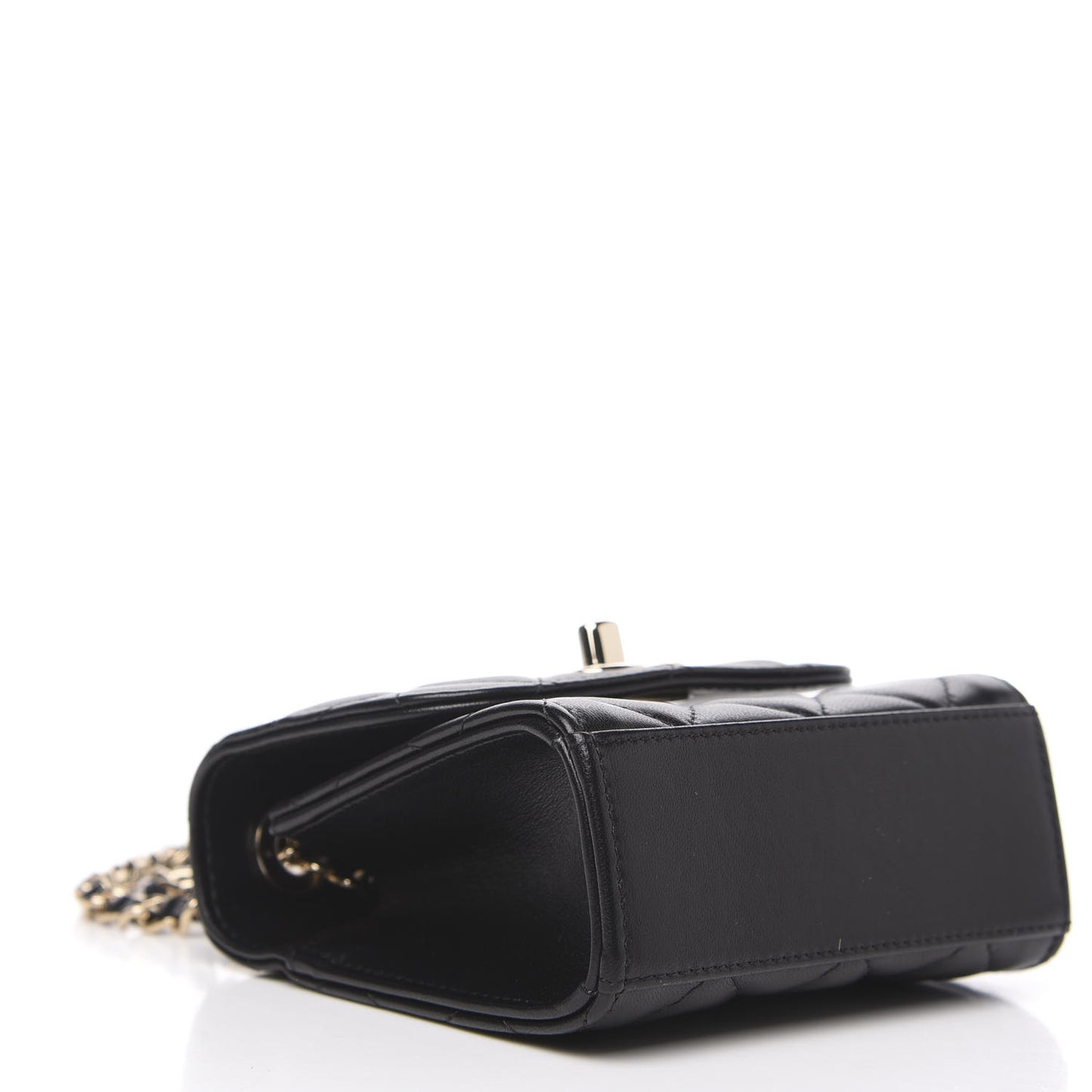 Lambskin Quilted Mini Trendy CC Chain Wallet Black